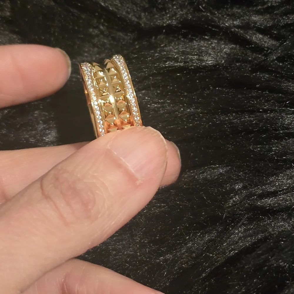 22kgp Dubai Jewelry - Elegant Gold and Silver Band Ring